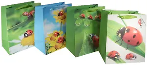 Пакет подарочный бумажный "Божьи коровки", А5