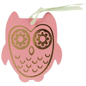 Закладка «Счастливая сова», розовая, 9 х 10 см