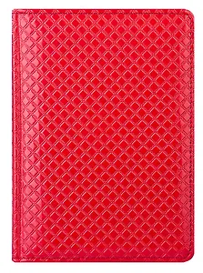 Ежедневник недат. А6+ 160л "Clutch" красный, иск.кожа, тв.переплет, поролон, двойное ляссе, золот.срез, In Folio
