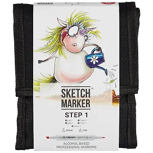 Маркеры 12цв "Step 1", сумка-органайзер, Sketchmarker