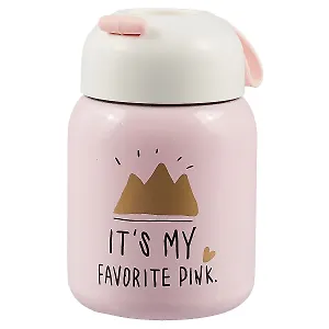 Мини-Термос розовый/белый с золотом (металл) (300 мл) (12-16558-YT001)