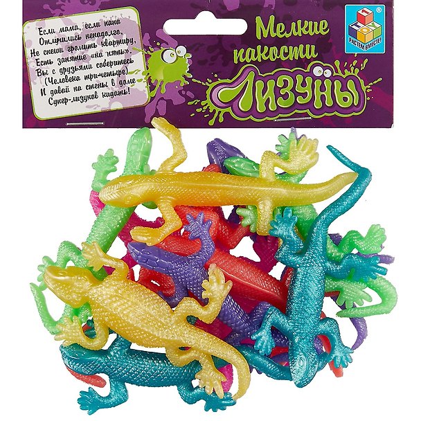 Игрушка-лизун «Ящерица» Мелкие пакости, в ассортименте, 1Toy 2655659 — 1