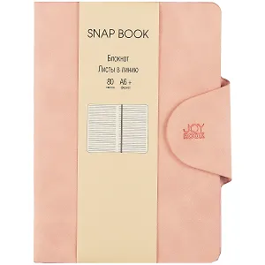 Записная книжка А6 80л лин. "Snap book. No 1" иск.кожа, интегр.переплет, клапан, термотиснение, ляссе, инд.уп.