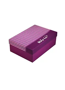 Коробка подарочная 22*15*7см, "Happy day", полоска, сиреневая, картон, Хансибэг