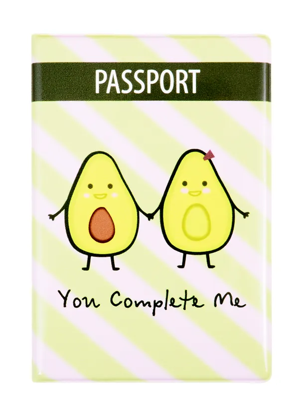 Обложка для паспорта Авокадо You complete me (ПВХ бокс) (ОП2020-234) 2784046 — 1