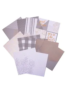 Набор бумаги для скрапбукинга с фольгированием Gold flowers, 12 листов 15,5×15,5 см, 250г/м 274198