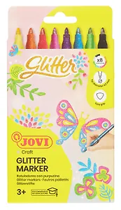Фломастеры 8 цветов "Joy" с блестками , Carioca