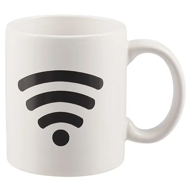 Кружкка-хамелеон белая Значок WI-FI(керамика)(330 мл) 2646314 — 3