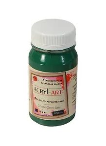 Краска акриловая "Акрил-Арт" кобальт зел.тем.,100мл,банка, Таир