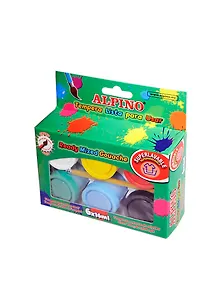 Краски темперные 06цв банка 16мл, кисточка, к/к, подвес, ALPINO