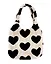 Сумка-шоппер плюшевая Сердечки (черно-бежевая) (40х36) (12-ZhenPin-2717) — 3007100 — 1