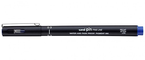 Линер синий "PIN" 03, толщина линии 0.38, UNI 3143952 — 1