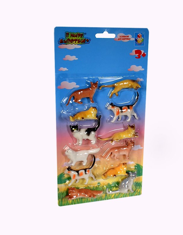 Набор 1toy В мире животных Кошки (Т53840) (12 шт) (30х15,5х2,5см) (блистер) 2394610 — 1