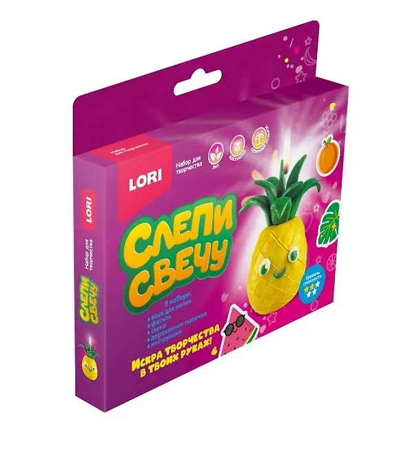 Набор для творчества LORI. Слепи свечу "Ананас" 3112836 — 1