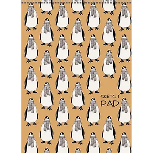 Скетчпад А4, 40л. Канц-Эксмо "Пингвины" без линовки, 7БЦ, обл.: крафт картон, евроспираль, Listo