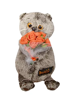 Мягкая игрушка Басик с букетиком роз (19 см) (Ks19-046) 2501717