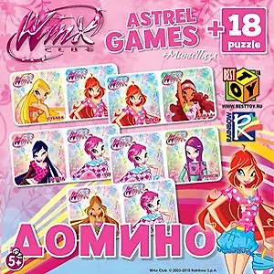Игра. Astrel/Астрель, Winx, Домино + паззл, 18 элементов 2388633