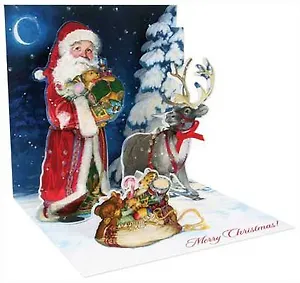 3D открытка Дед Мороз (Father Christmas) (квадрат) (1099)