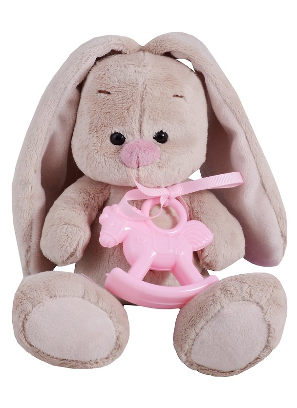 Мягкая игрушка Зайка Ми с розовой лошадкой (15 см) (SidX-229) 2648453 — 1