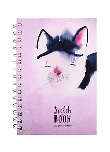 Скетчбук А5 60л "On and on 2" белый офсет, 120г/м2, обложка Soft Touch, широкая евроспираль