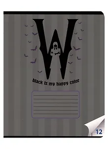 Тетрадь в линейку Centrum, "Вэнсдэй", 12 листов, в ассортименте