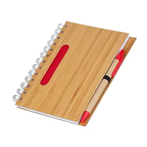 Блокнот А5 70л лин. Красный бамбук.обложка, ручка шариковая синяя, инд.уп., LEJOYS