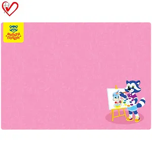 Клеенка для уроков труда "Для девочек" 500*700мм, розовая с рисунком, ПВХ