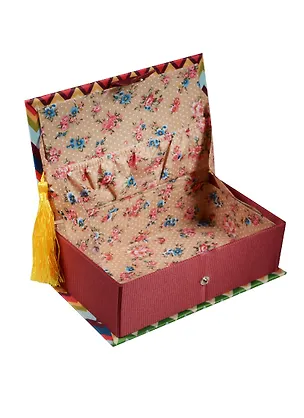 Шкатулка-книга с кисточкой текстиль Зигзаг (17х11х5) (40931) 2505051