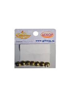 Фурнитура металл бусина Рыбка круглая золото (00009397) (7шт) (10х4мм) (10г) (упаковка)