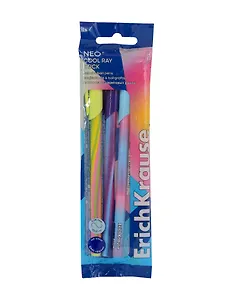 Ручки шариковые синие 04шт "Neo Stick Cool Ray" 0,7мм, подвес, ErichKrause