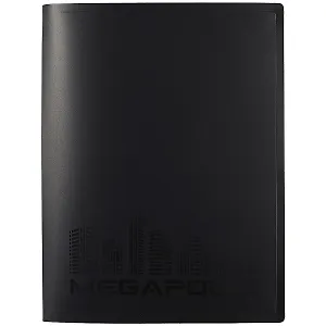 Папка 4кольца А4 "MEGAPOLIS" 24мм, пластик, черный, Erich Krause