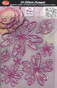 Штамп силиконовый Viva-Silikon-Stempel Цветы 3D (400302700) (упаковка)