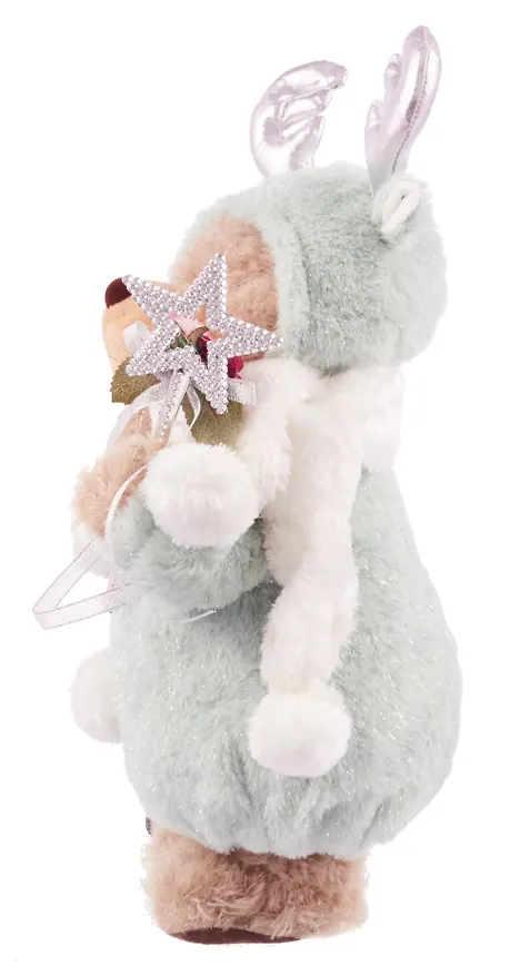 Мягкая игрушка Новогодний Мишка в костюме оленя (пластик, ткань) (20х40) 3131338 — 4
