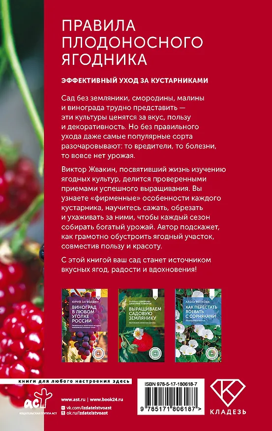 Книга Правила плодоносного ягодника. Эффективный уход за кустарниками (Виктор Жвакин) — 2