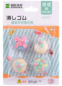 Набор ластиков (4шт) "Кексики", ассорти, блистер