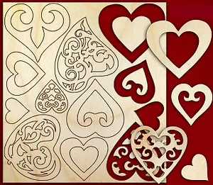 Набор для скрапбукинга Сердца-1 (13919) (упаковка)