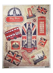 Рисовая бумага для декупажа Craft Premier Символы Лондона (CP01723) (А3) (25г/м) (упаковка)