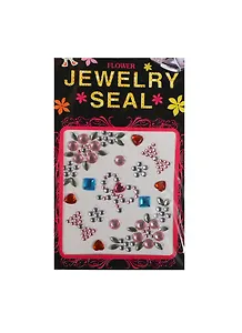 Стразы отдельные на пленке Jewelry Seal (1461-2/27) (бант с роз. сердечком)