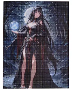Алмазная мозаика (классическая) с подрамником, с полным заполнением "Темная жрица", 30 х 40 см