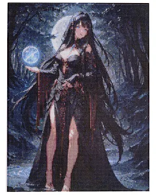 Алмазная мозаика (классическая) с подрамником, с полным заполнением "Темная жрица", 30 х 40 см 3021535