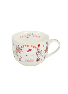 GiftLand Чашка д/супа "Веселые кошки" 700мл h=8,8см d=11,5м костян. фарфор J013-CATS