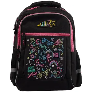 Рюкзак школьный "СТРИТ АРТ" 31*42*15, полиэстер, резин.нашивка, сублимация, 1отд., молния, спинка из сетч. ткани и поролона, пласт.ножки, инд.уп.