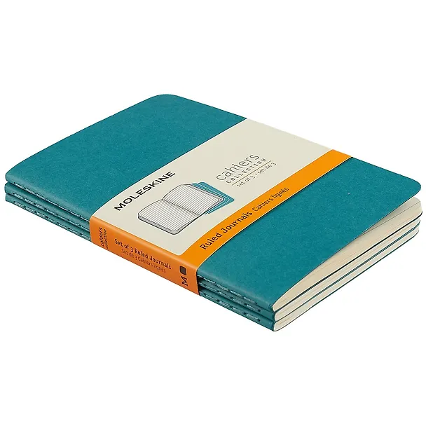 Записная книжка «Cahier Journal Pocket» А6, 32 листа в линейку, голубая, 3 штуки, Moleskine 252054 — 2