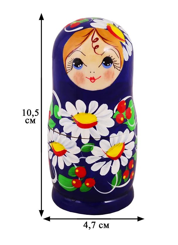 Матрешка 3 в 1 (Цветы, Эскиз 02, Ромашки) (М03110302) 2723819 — 3