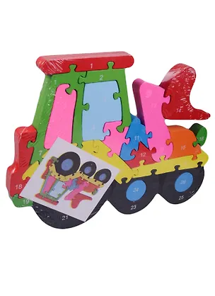 Игра, Деревянные пазлы-фигуры с цифрами и английским алфавитом Трактор 11-02203-N-5 2574209
