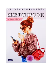 Скетчбук А5 80л "Happy time" 100г/м2, тв. обложка, спираль