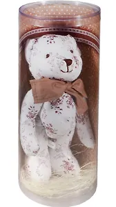 Мишка в тубусе Счастье (цветочек) (25см)