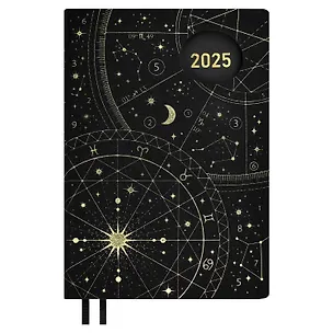 Ежедневник дат. 2025г. А5 184л Нумеролог "Шиммер" черный, кожзам, мягк.переплет, тисн. фольгой, офсет, ляссе 3054323