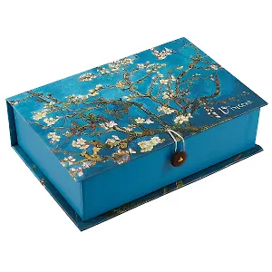 Шкатулка-книга с пуговицей картон S Винсент Ван Гог Ветка миндаля (18,5х12х5см) (12-Kairui-RZ-S2-