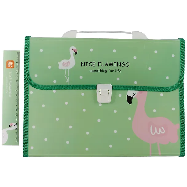 Папка -портфель пластиковый «Nice flamingo» А4, 12 отделений, в индивидуальной упаковке, в ассортименте 246963 — 6